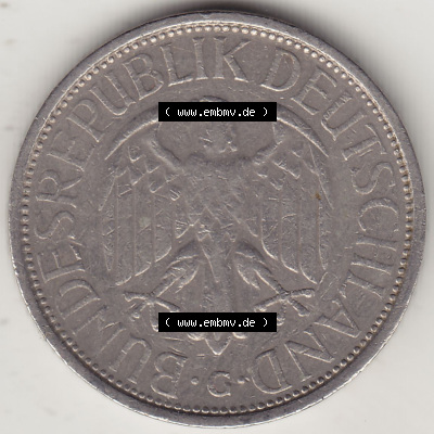 BRD Münzen 1 DM, Umlaufmünze 1950-2001, 1 DM Deutsche Mark, 1972 G-1. Vorderseite der Münze aus Deutschland Sammlung