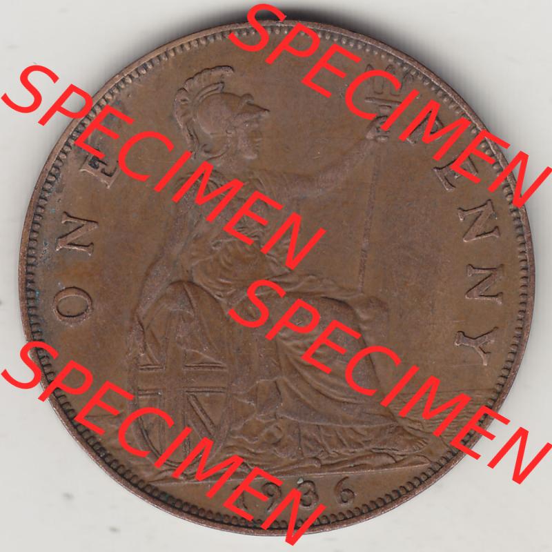 Münzen Großbritannien Eurovorläufer, Umlaufmünze vor Euroeinführung 1928-1936, 1 One Penny, 1936-3, George V. BM GEORGIVS V DEI GRABRITTOMNREX FIDDEFINDIMP.... Sammlung