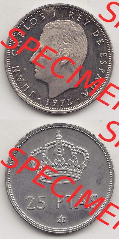 Münzen Spanien Eurovorläufer, Umlaufmünze vor Euroeinführung 1975-1980, 25 PTAS Peseten, 1977-1 (4). Spanische Peseten-Münze aus offiziellen... Sammlung