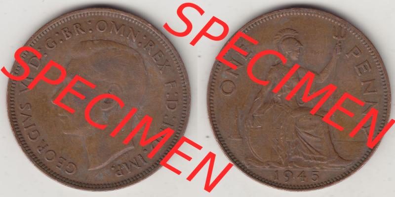 Münzen Großbritannien Eurovorläufer, Umlaufmünze vor Euroeinführung 1937-1948. 1 One Penny 1945-1, George VI, GEORGIVS VI DGBROMNREX FDINDIMP.... Sammlung