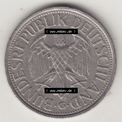 BRD Münzen 1 DM, Umlaufmünze 1950-2001, 1 DM Deutsche Mark, 1978 G-2. Vorderseite der Münze aus Deutschland Sammlung