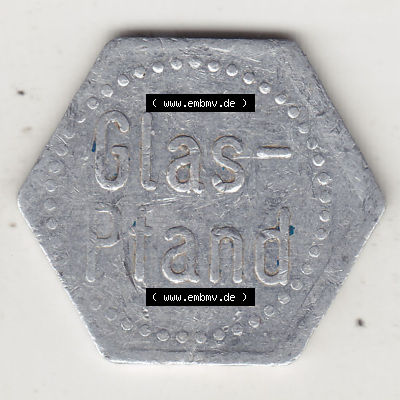 Alte Wertmarken Allgemein Glaspfand E-Werk, Sechskantige Marke. Vorderseite einer Wertmarke. Das digitale Bild der Wertmarke dürfen... Sammlung