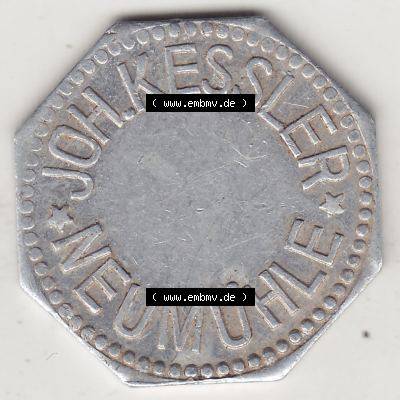 Alte Wertmarken Allgemein Brotmarke, Gut für ein Laib Brot, Joh. Kessler, Neumühle. Rückseite einer Wertmarke. Das digitale Bild der Wertmarke dürfen... Sammlung