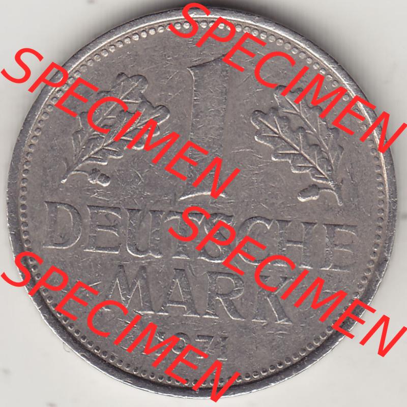 BRD Münzen 1 DM, Umlaufmünze 1950-2001, 1 DM Deutsche Mark, 1971 J-2. Rückseite der Münze aus Deutschland Sammlung