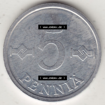 Münzen Finnland / SUOMI Eurovorläufer, Umlaufmünze vor Euroeinführung 1978-1978, Stempelglanz 1977-1990, 5 Penny, 1978 (Stück... Sammlung