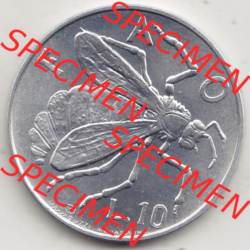 Aus offiziellen Münzensatz / KMS 1974 San Marino vor Euro 1974-1974, 10 Lire, L.10 MINGUZZI MONASSI INC. (2) Sammlung