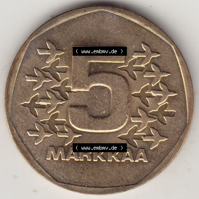Münzen Finnland / SUOMI Eurovorläufer, Umlaufmünze vor Euroeinführung 1978-1978, Stempelglanz 1972-1978, 5 finnische Mark,... Sammlung