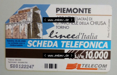 Telefonkarte Italien. Dies ist die Rückseite mit Burg. Hier steht auch der Name des Gebäudes drauf. Das interessante Bauwerk... Sammlung