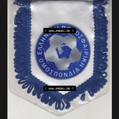 Internationaler Fußball Wimpel von Griechenland Hellenic Football Federation Fußballbund. Rückseite als Bildmaterial vom Fußball-Wimpel vom Fußballclub bzw. Fußballverein... Sammlung