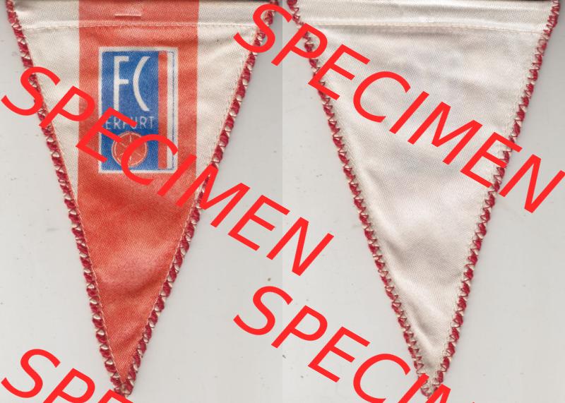 BRD Fußball Wimpel FC Erfurt Nord Komplettansicht von einen Wimpel aus Deutschland der BRD, Sportwimpel der Sportart Fußball der Fußballverein in der Bundesrepublik Deutschland.... Sammlung