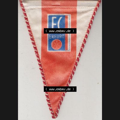 BRD Fußball Wimpel FC Erfurt Nord Vorderseite von einen Wimpel aus Deutschland der BRD, Sportwimpel der Sportart Fußball der Fußballverein in der Bundesrepublik Deutschland.... Sammlung