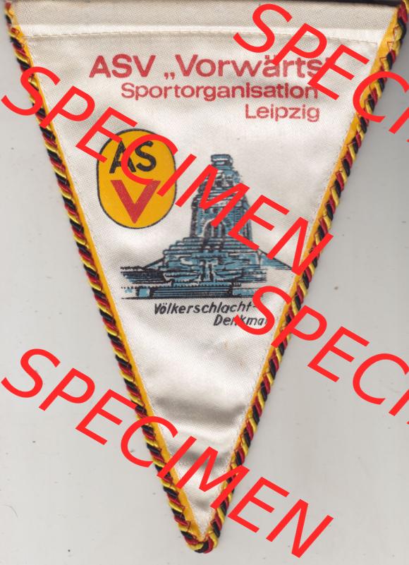 DDR Militär Sportverein ASV Vorwärts Leipzig. Vorderseite vom Militär-Wimpel vom Armeesportvereinen in der DDR, als Katalog-Eintragung im online Wimpel-Katalog, nutze... Sammlung