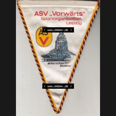 DDR Militär Sportverein ASV Vorwärts Leipzig. Vorderseite vom Militär-Wimpel vom Armeesportvereinen in der DDR, als Katalog-Eintragung im online Wimpel-Katalog, nutze... Sammlung